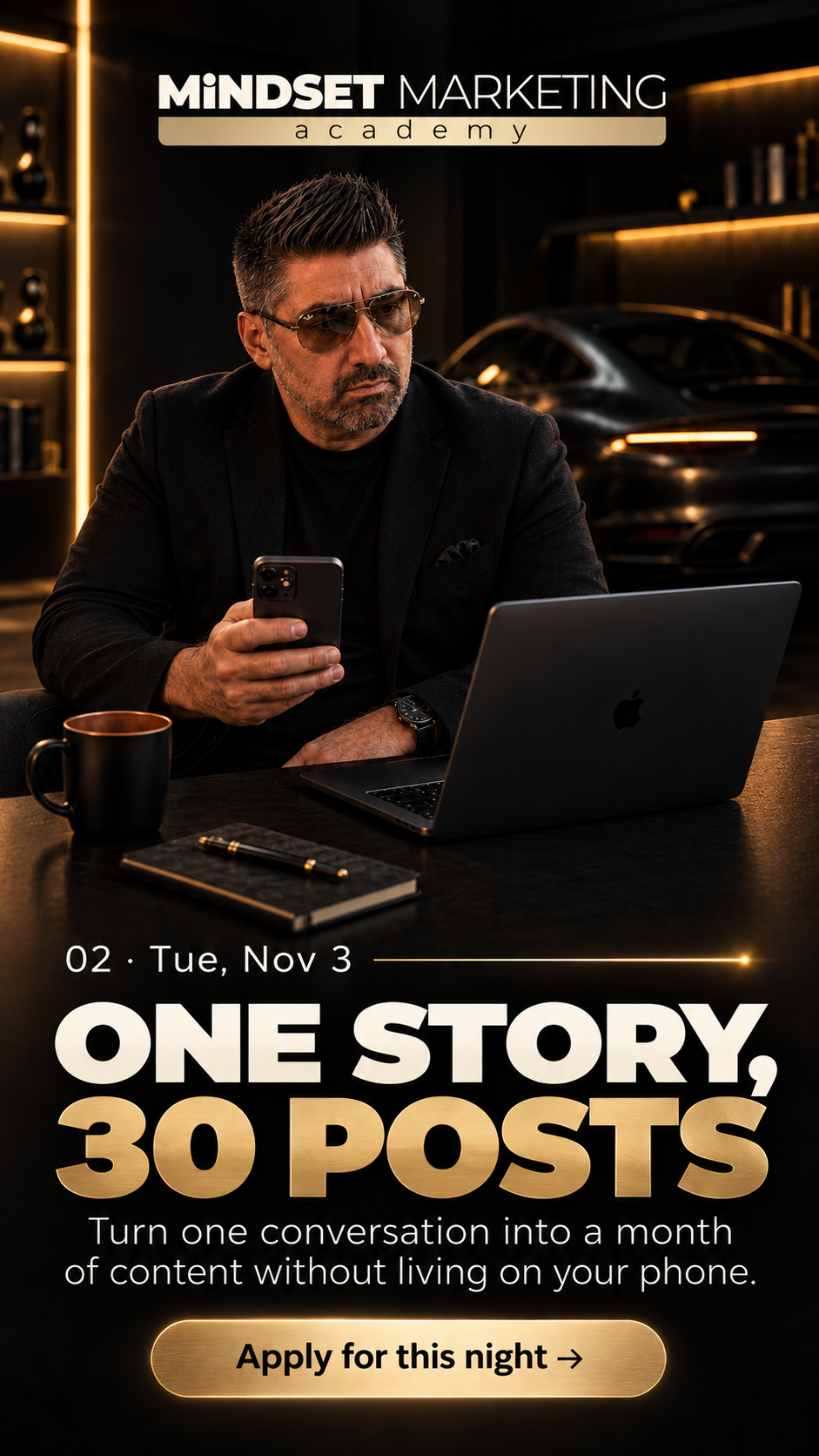 Mindset Marketing Academy, The Founders Series: One Story, 30 Posts, hosted by Peter Anthony, AI Expert