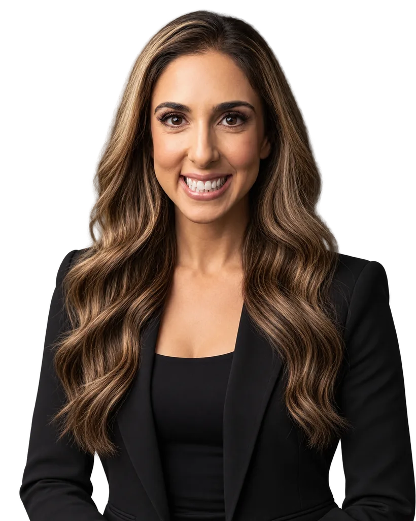 Lindsey Passamonte, partner at Mindset Marketing Academy, in a black blazer