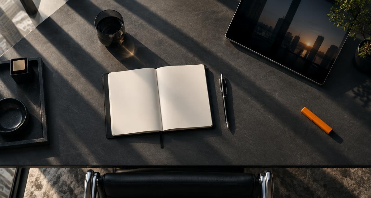 A precise executive desk prepared for the day